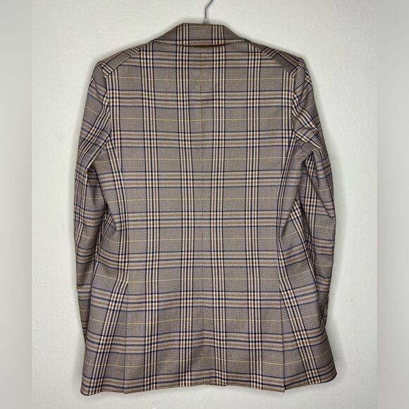 Veronica Beard Maci Plaid Dickey Blazer Tan Jacket Size 8 - Picture 9 of 14
